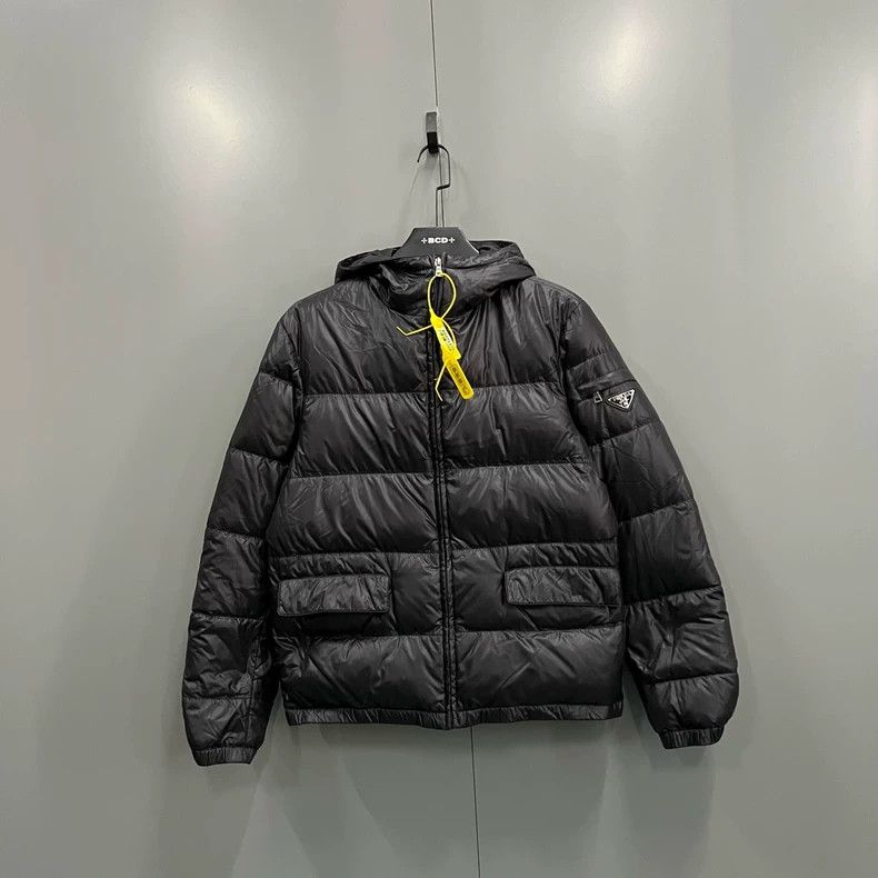Prada Prada Black triangle hooded down jacket 2501-Nextarrow Size US L / EU 52-54 / 3 - 1 Thumbnail