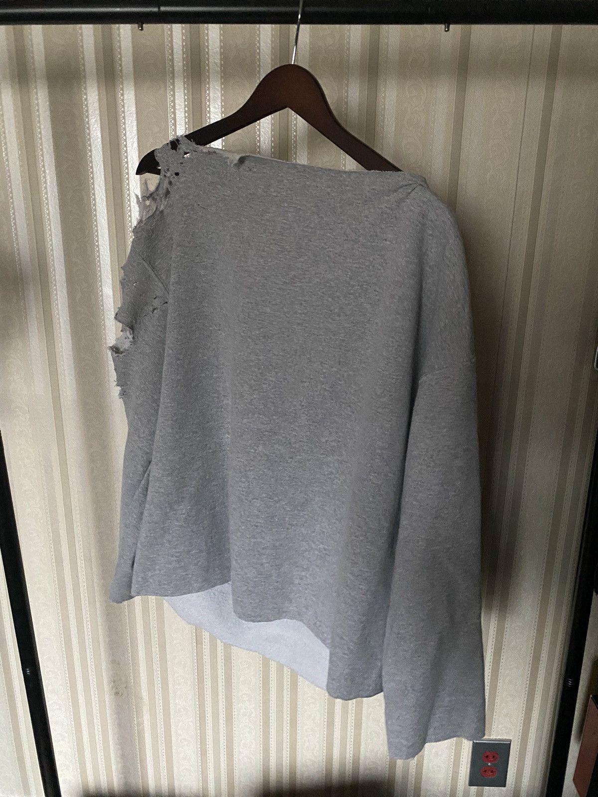 Japanese Brand Thrashed drop neck distressed “Teach.” sweater Size US XL / EU 56 / 4 - 4 Thumbnail