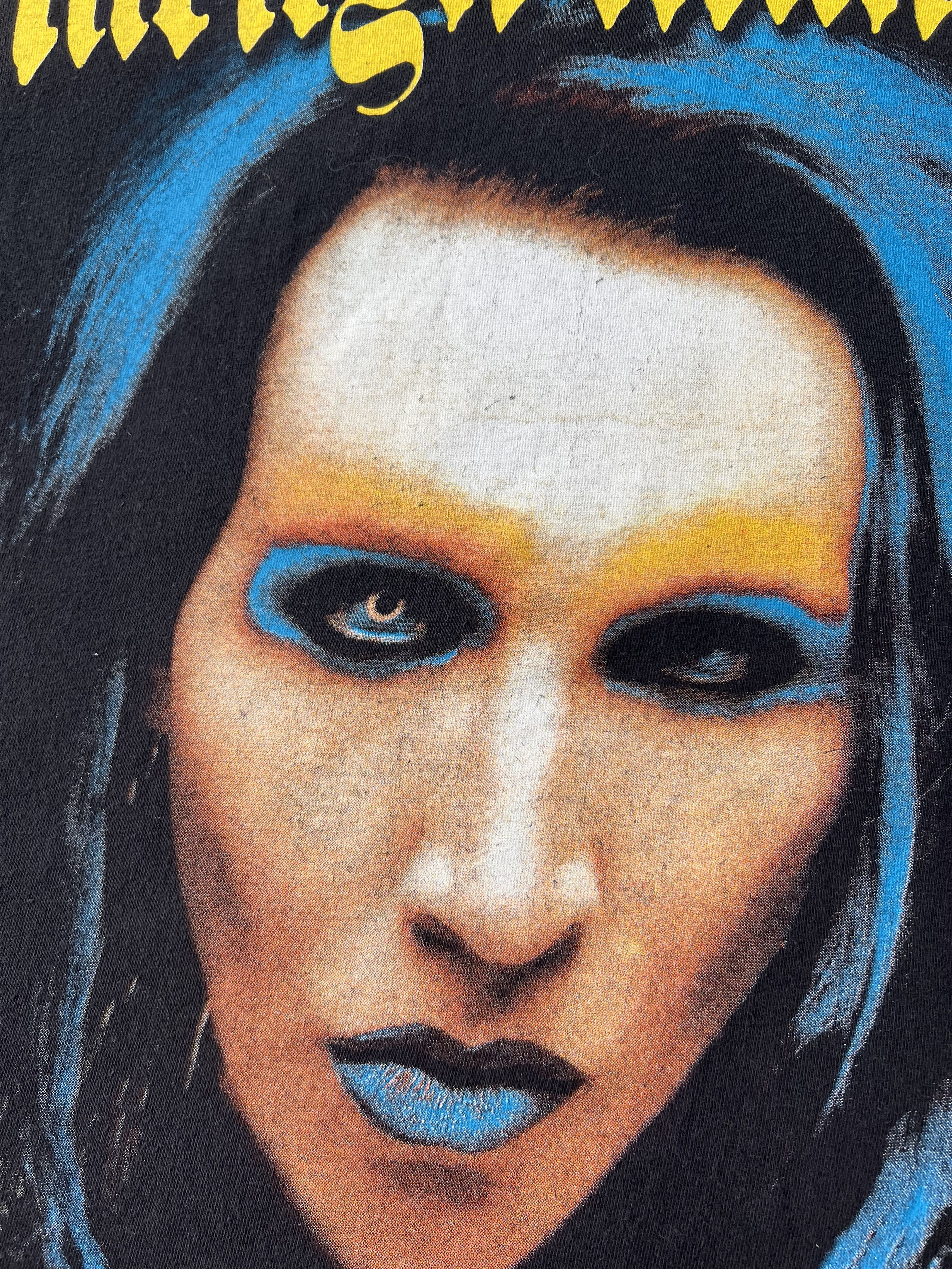 Band Tees Vintage 90s Marilyn Manson Rock Band Black T-shirt Size US L / EU 52-54 / 3 - 6 Thumbnail