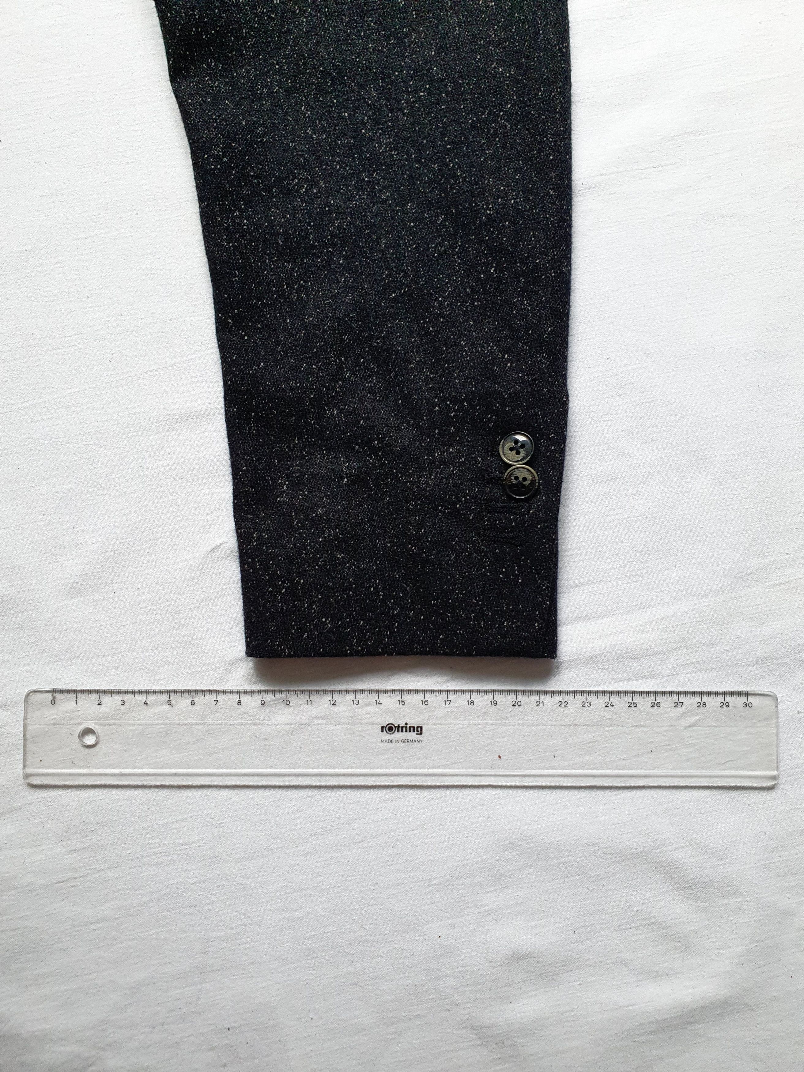 Angelo Nardelli CINQUANTUNO line - Wool/Silk/Viscose - Black/Gray Speckled Size 42R - 9 Thumbnail