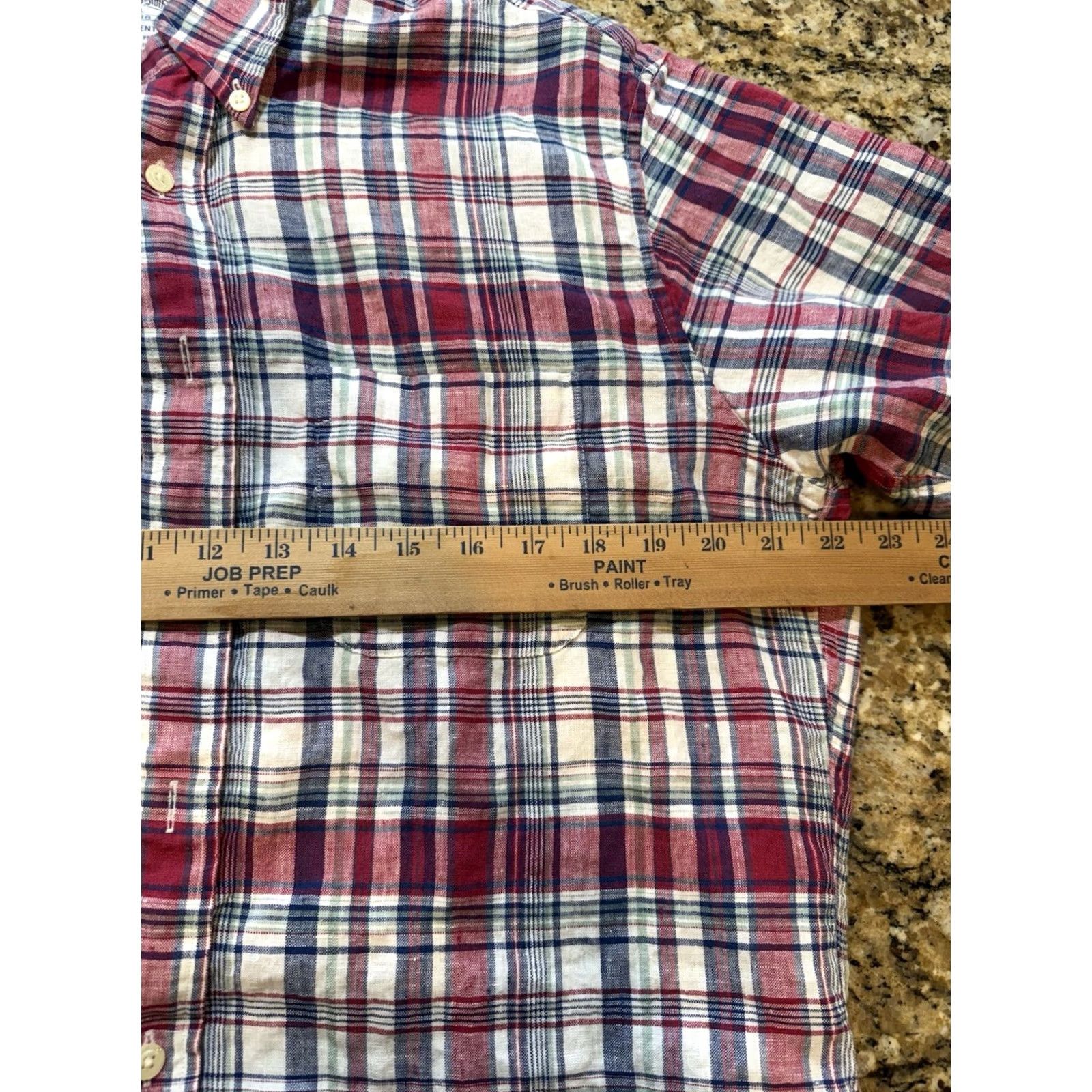 Brooks Brothers Brooks Brothers Shirt Men Linen BUTTON DOWN Red Plaid L Regu lar Short Sleeve Button-Up Size US L / EU 52-54 / 3 - 4 Thumbnail