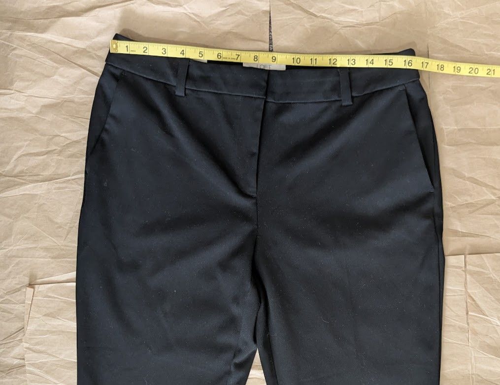 Loft LOFT The Devin Slim black dress cuff trousers Size 34" / US 12 / IT 48 - 2 Thumbnail