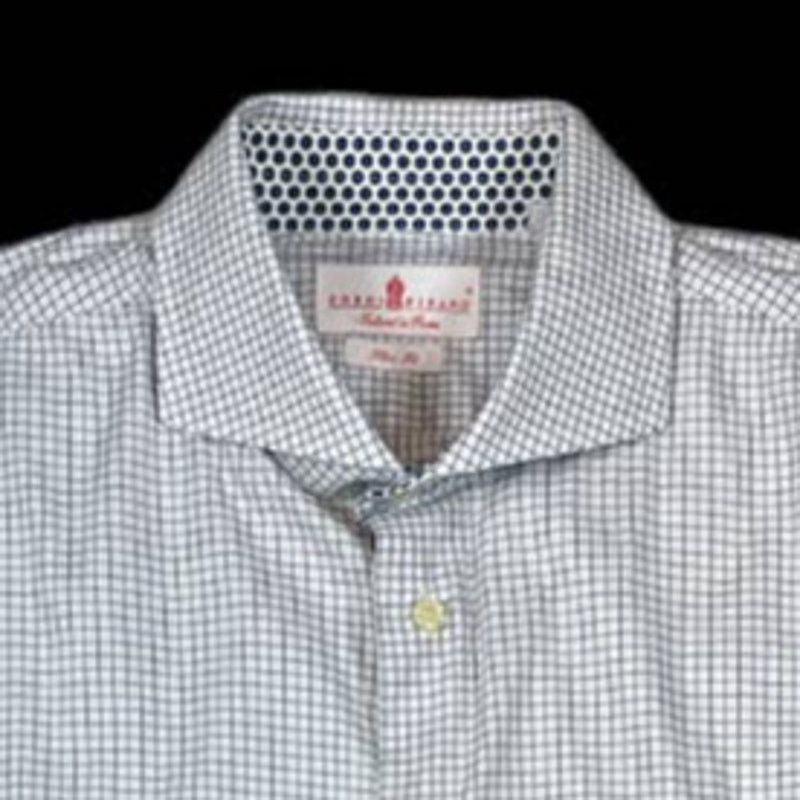 Eredipisano Eredi Pisano White/Blue Dress Shirt | Size 18 Size US L / EU 52-54 / 3 - 3 Thumbnail
