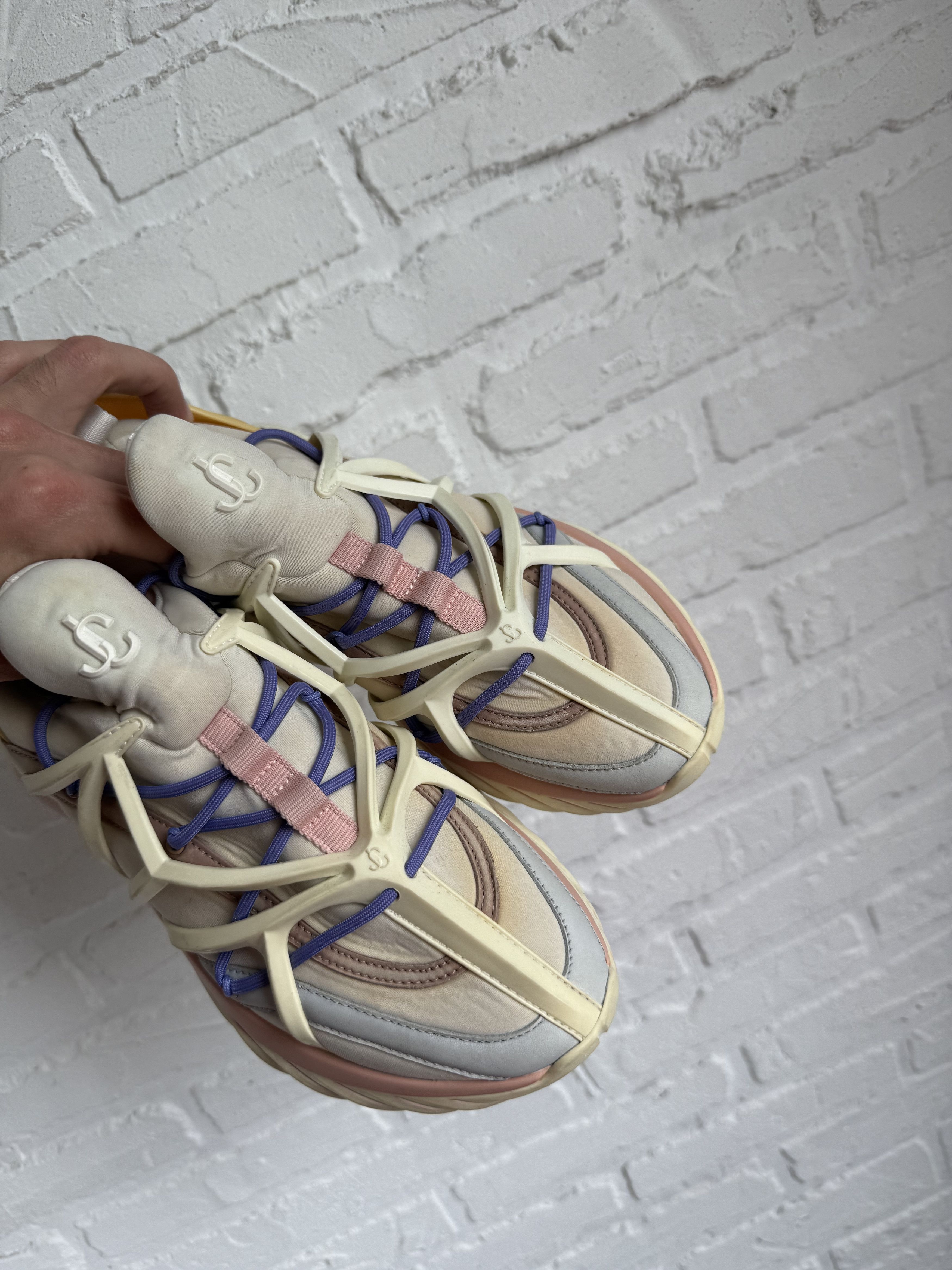 Jimmy Choo Jimmy Choo Cosmos Sneakers Pastel Cream Pink Futuristic Size US 6 / IT 36 - 9 Thumbnail