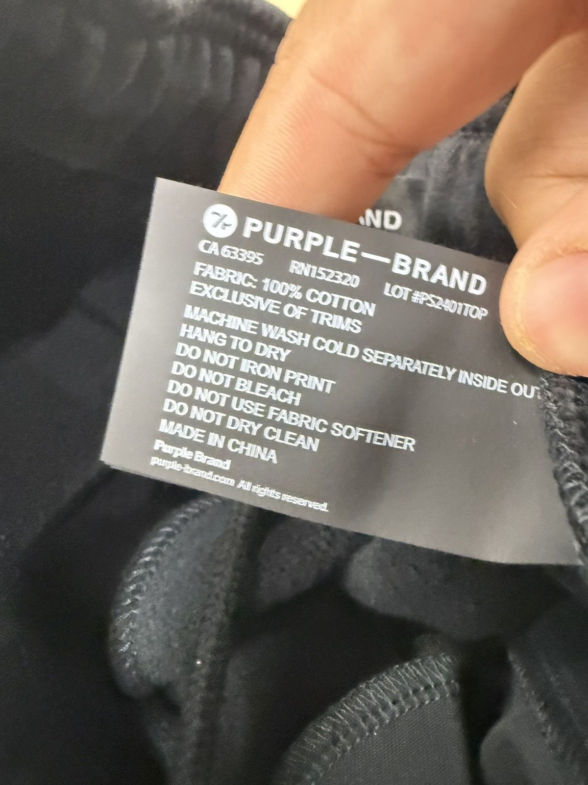 Purple Brand Purple Brand Fleece Sweat Black Beauty Size US 32 / EU 48 - 4 Thumbnail