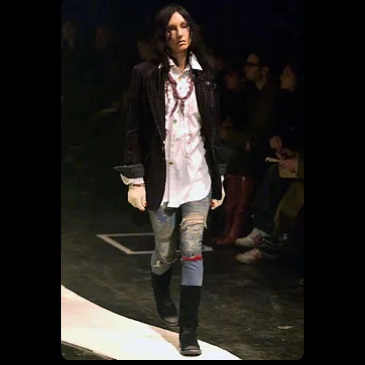 Undercover Undercover 68 Red Yarn Denim Distressed AW04 “But