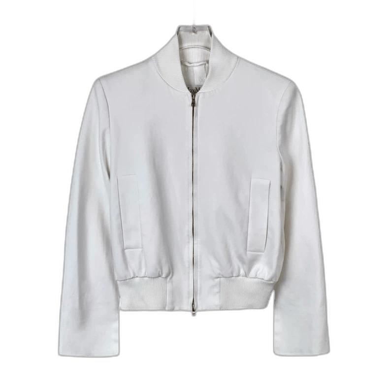 Max Mara Maxmara Show white cotton zipper Jacket Jacket 38 Size US S / EU 44-46 / 1 - 1 Thumbnail