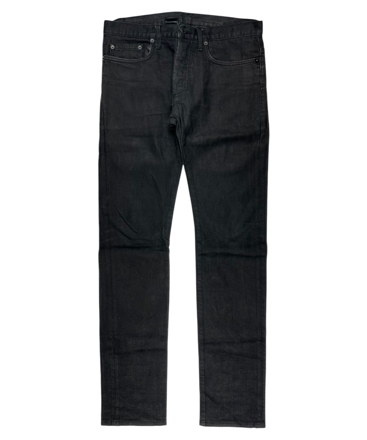 Dior [30] Dior Homme 'Luster' Black Wax Coated Denim Jeans | Grailed
