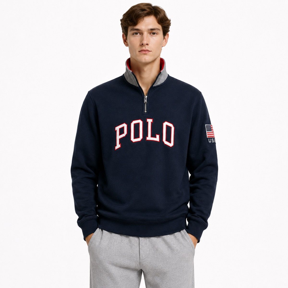Polo Ralph Lauren Polo Ralph Lauren 1/4 Zip Fleece Sweatshirt USA Big Logo Size US M / EU 48-50 / 2 - 1 Thumbnail