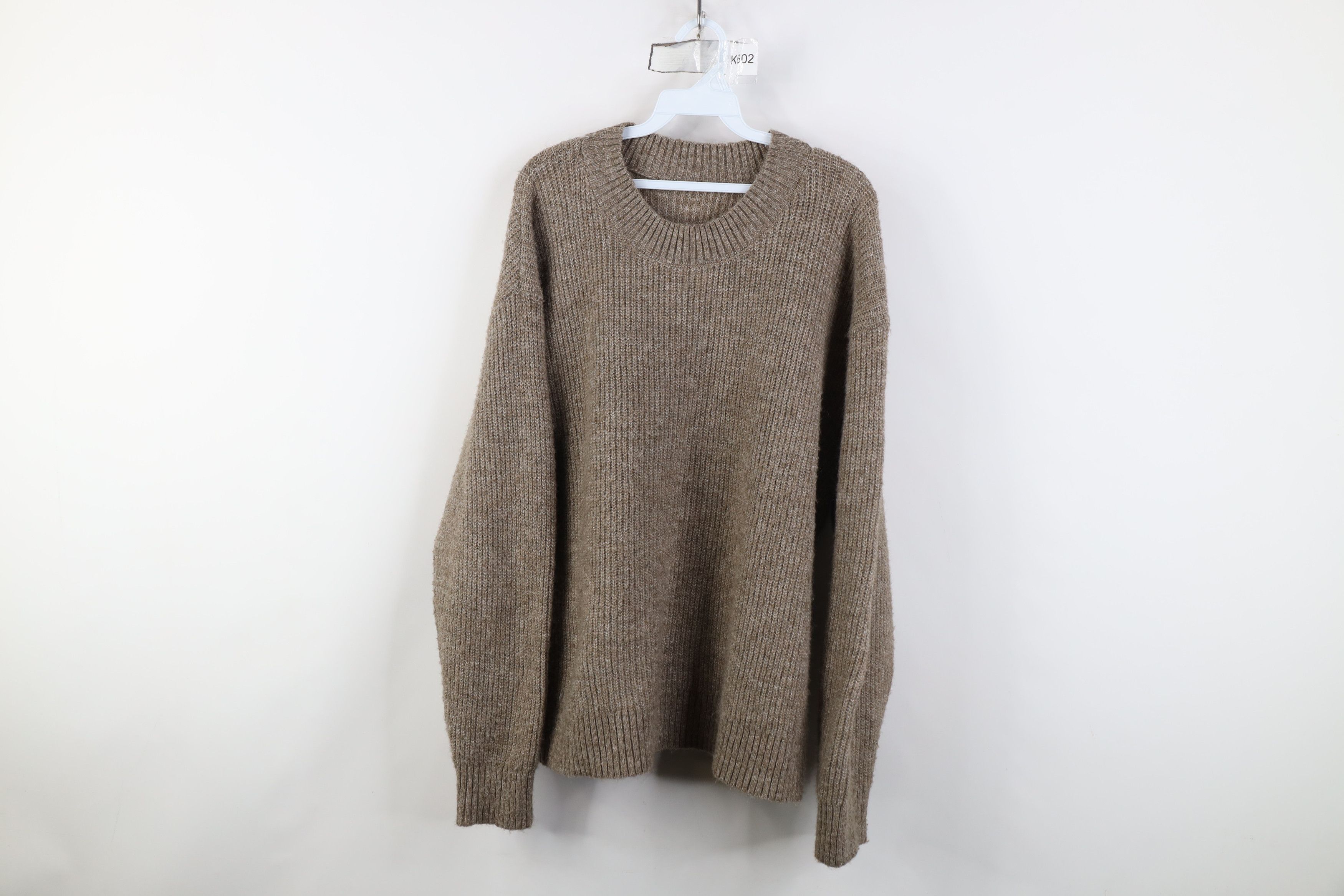 Vintage Vintage 90s Y2K Streetwear Soft Ribbed Knit Sweater Beige Size XXL / US 16-18 / IT 52-54 - 1 Thumbnail
