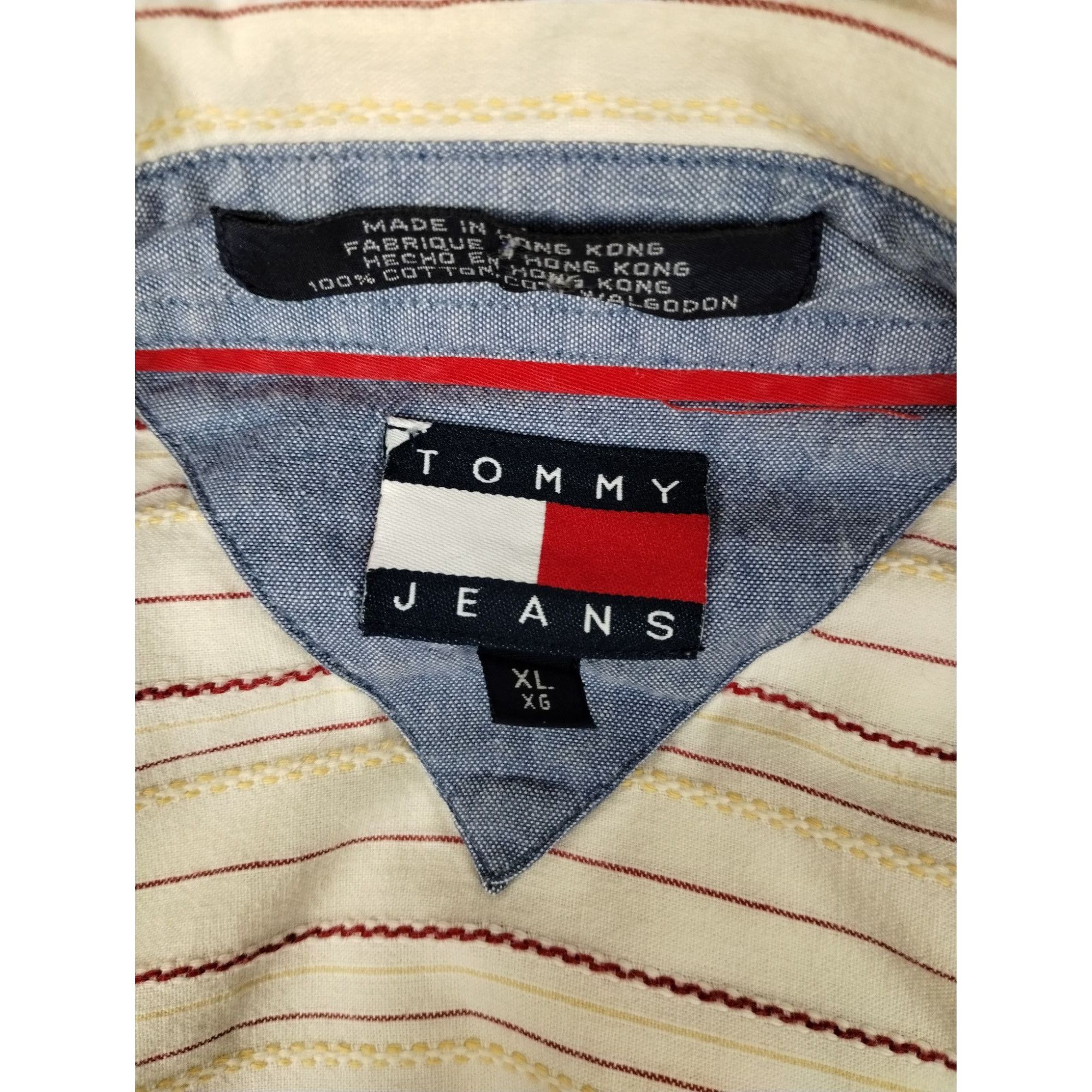 Tommy Jeans Tommy Jeans Mens XL Off White Beige Long Sleeve Button Down Size US XL / EU 56 / 4 - 12 Thumbnail