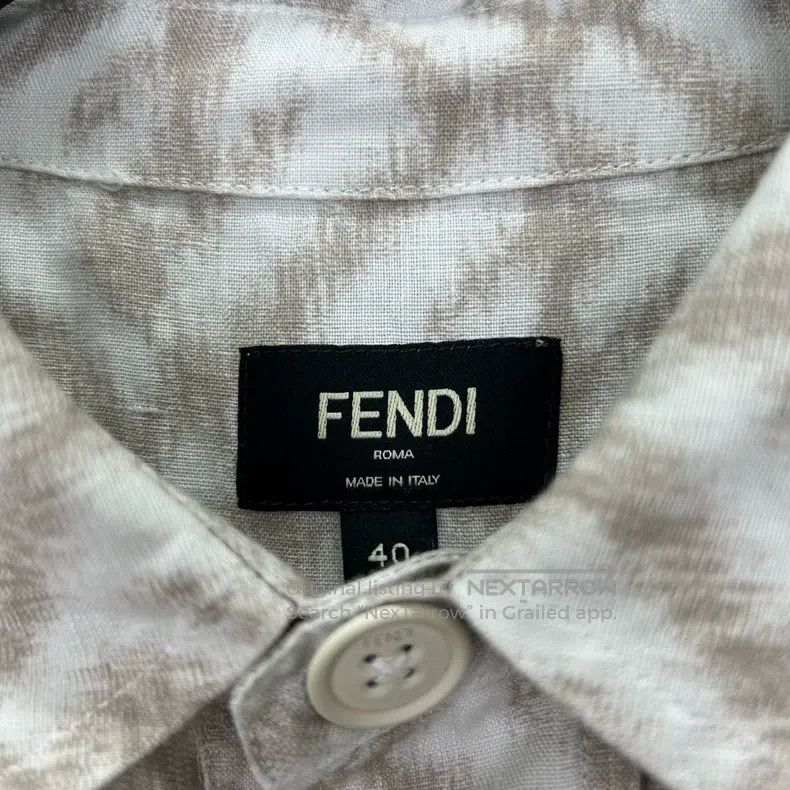Fendi Fendi size 40 Double F Monogrammed Linen Shirt Size US XXS / EU 40 - 3 Thumbnail