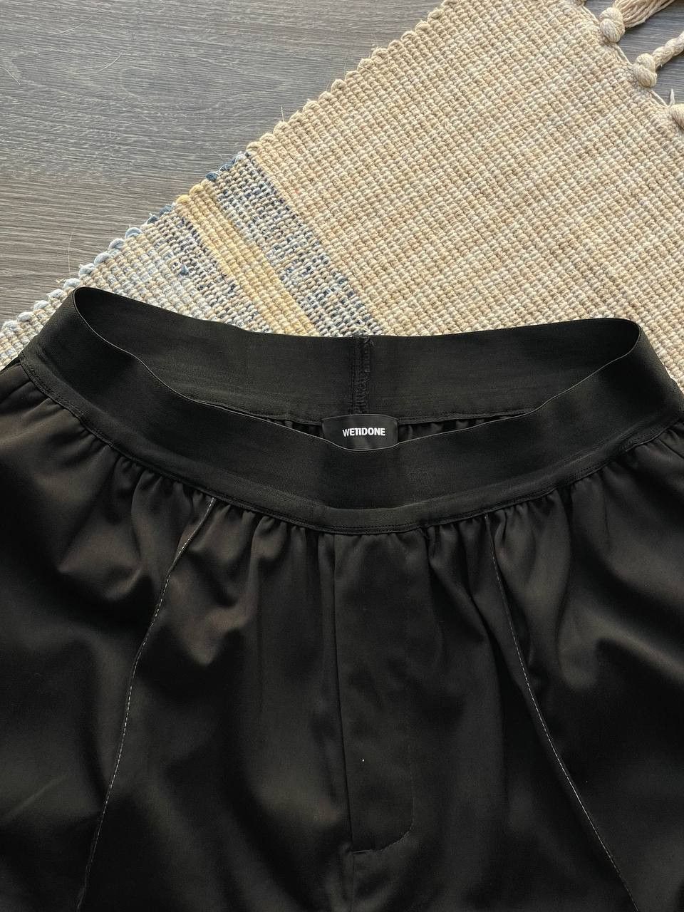 WE11DONE We11Done Stitching Black Cotton Track Oversize Fit Shorts Size US 34 / EU 50 - 7 Thumbnail