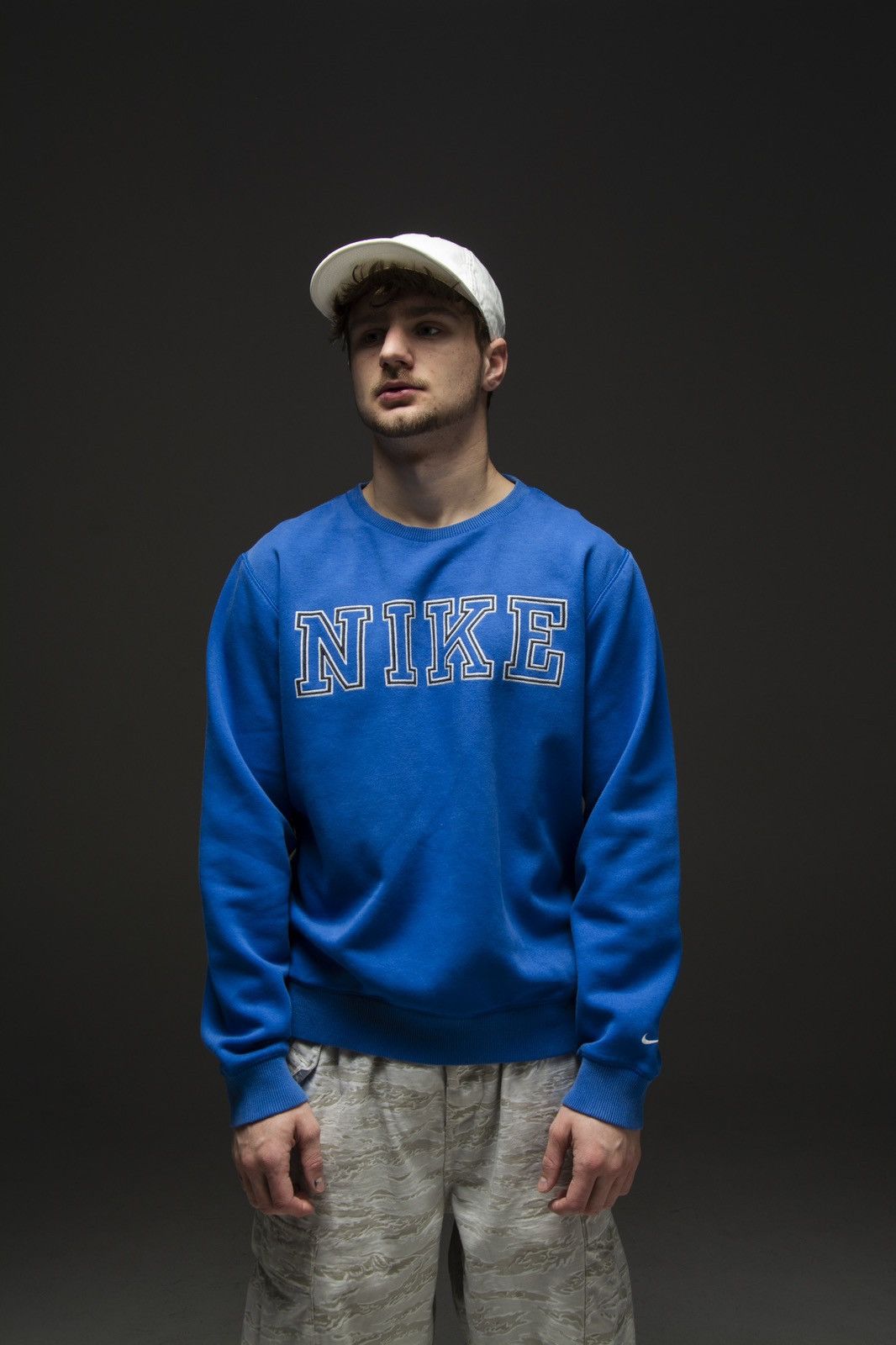 Nike × Vintage Vintage nike sweatshirt boxy fit box logo Blue Size US M / EU 48-50 / 2 - 1 Thumbnail