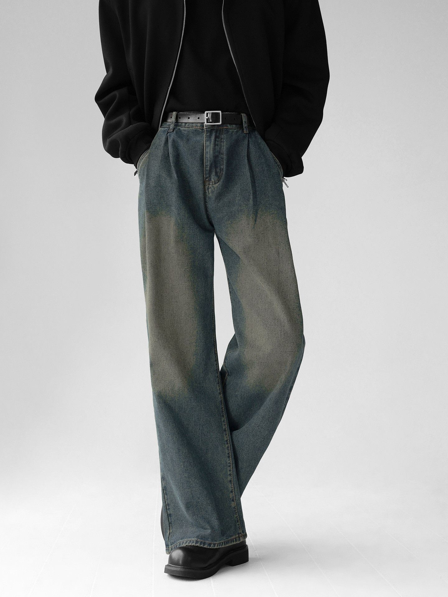 Japanese Brand Japanese retro men's wide-leg washed straight loose jeans Size US 32 / EU 48 - 4 Thumbnail