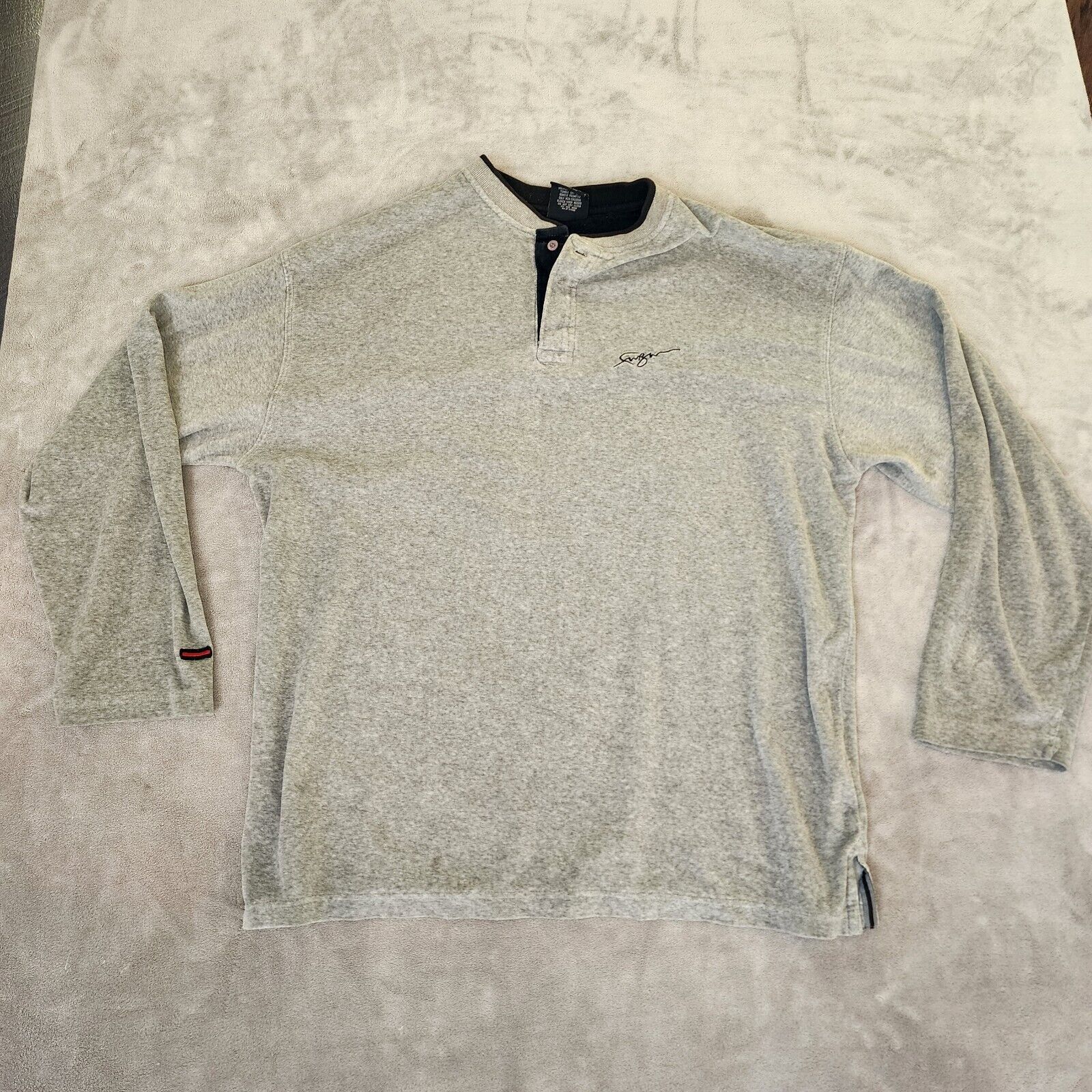 Fubu Fubu Men's Grey Henley Comfort Sweater M BAGGY READ DESC! Size US M / EU 48-50 / 2 - 1 Thumbnail
