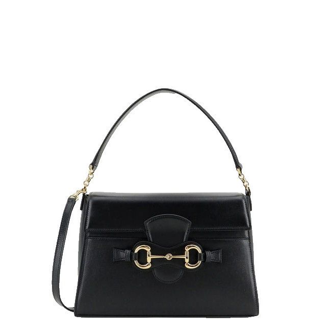Gucci $3950 Horsebit Duomo Medium Black Top Handle Bag New &, Women's