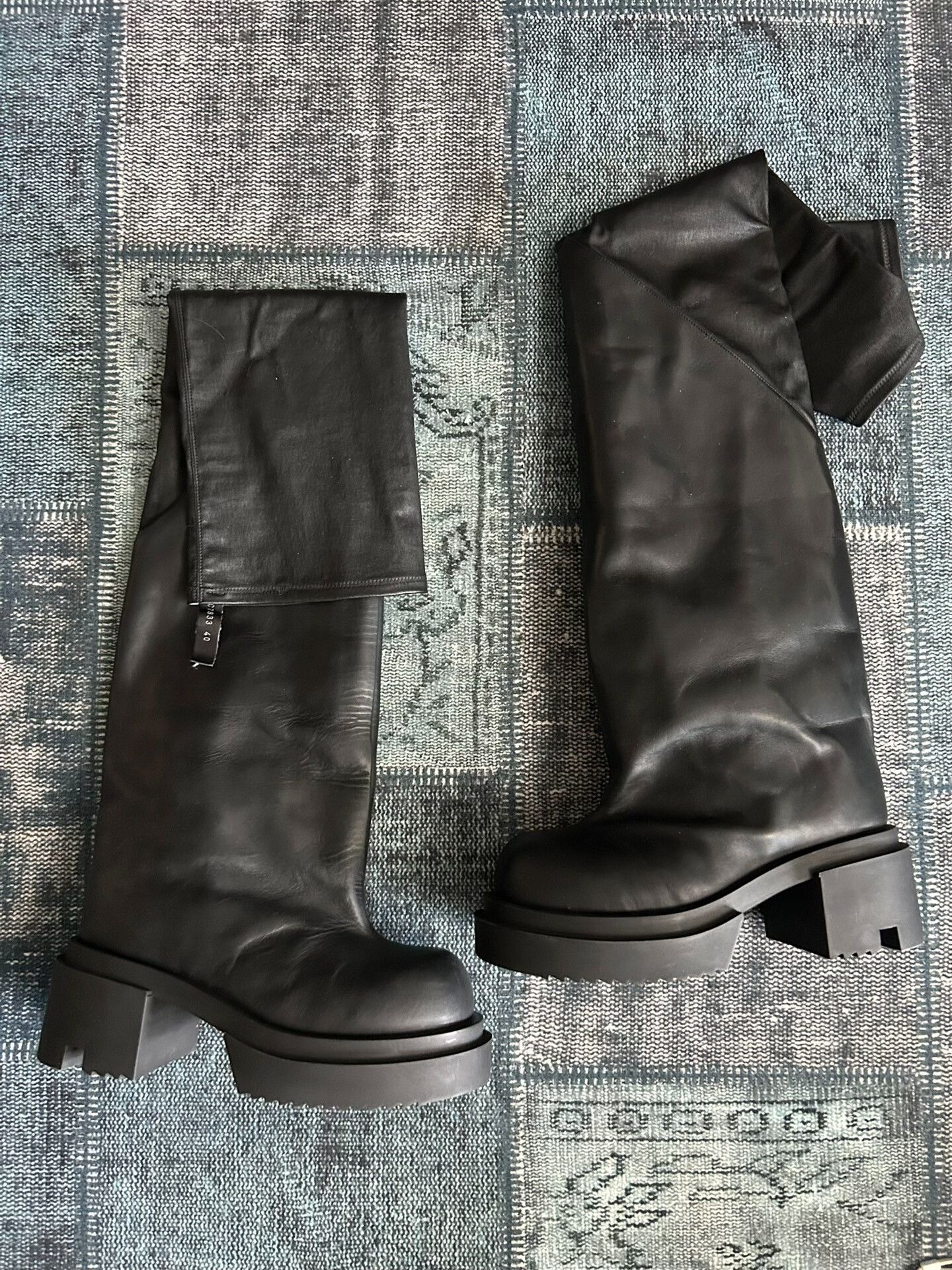 Rick Owens Rick Owens Luxor Flared Leather Boots Size US 9 / IT 39 - 1 Thumbnail
