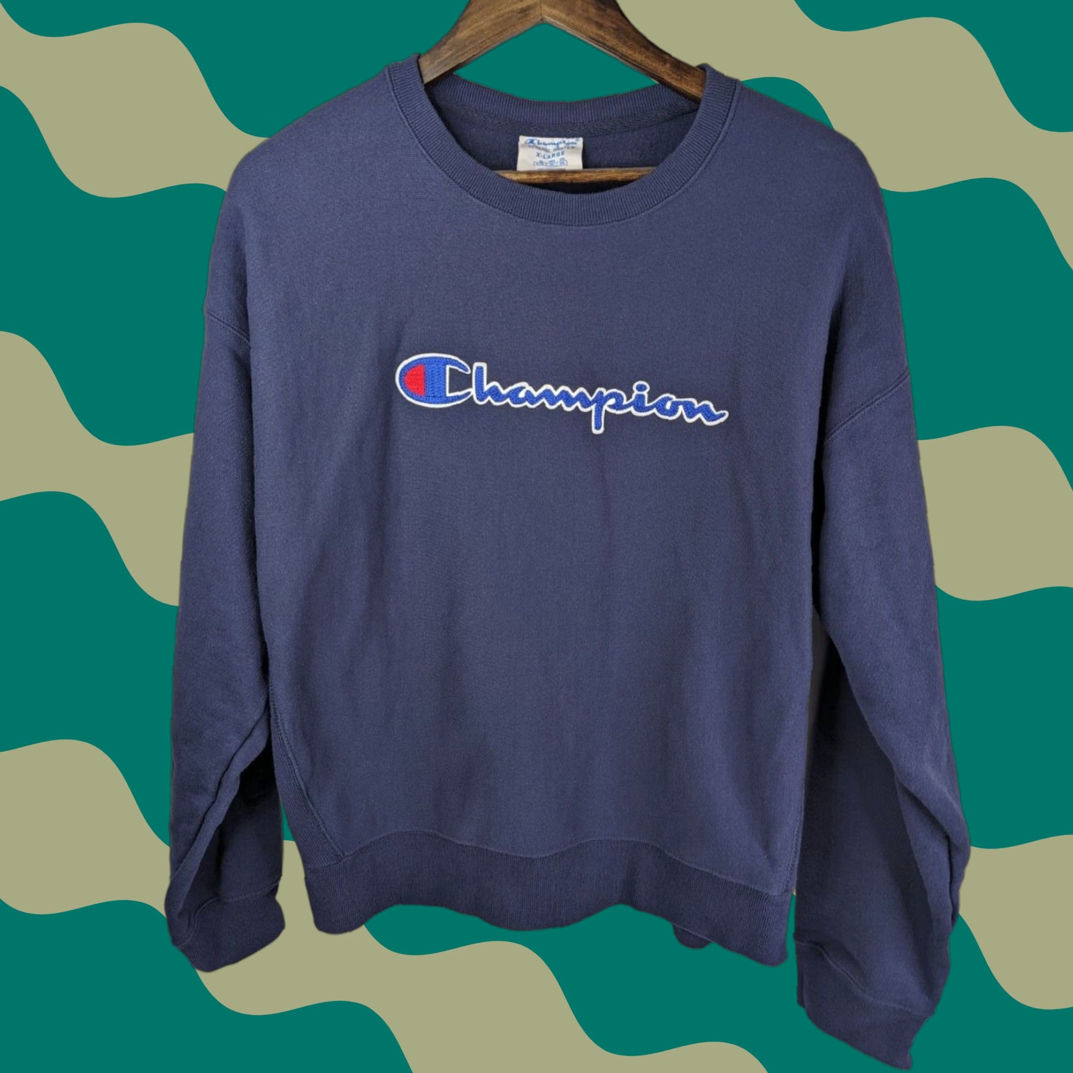 Champion Champion Reverse Weave Sweatshirt Pullover Crew Neck XL Blue Unisex Adults Size XL Sweatshirt Reversible Cotton Size US XL / EU 56 / 4 - 1 Thumbnail
