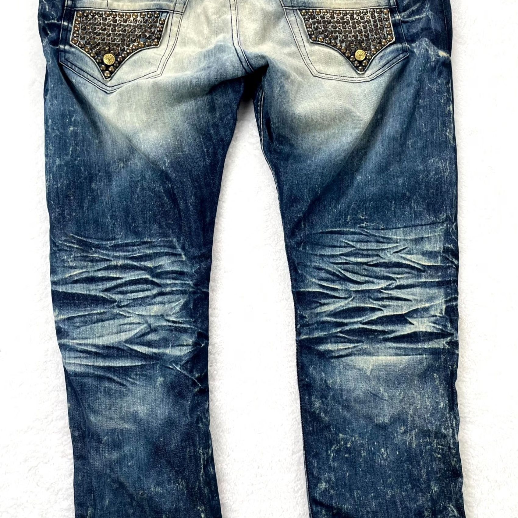 Vintage VINTAGE Robins Jeans Jeans Mens 44x30 Red Label Thrashed Distressed Ankle Zipper Studs Wings Women? Size US 44 / EU 60 - 7 Thumbnail