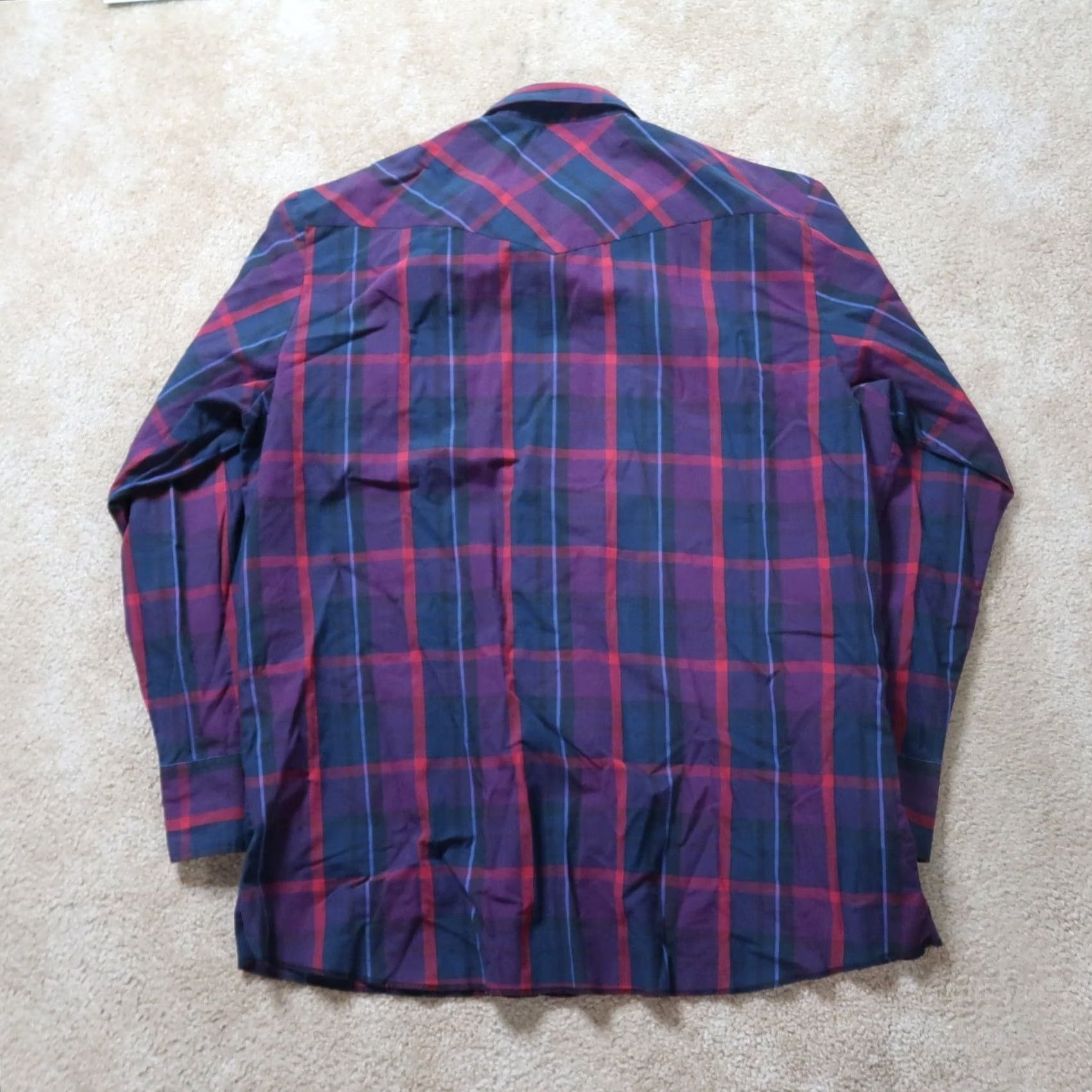 Wrangler VINTAGE Wrangler Snap Button Front Shirt 2XL Mens Plaid Western Cowboy Shirt Size US XXL / EU 58 / 5 - 6 Thumbnail