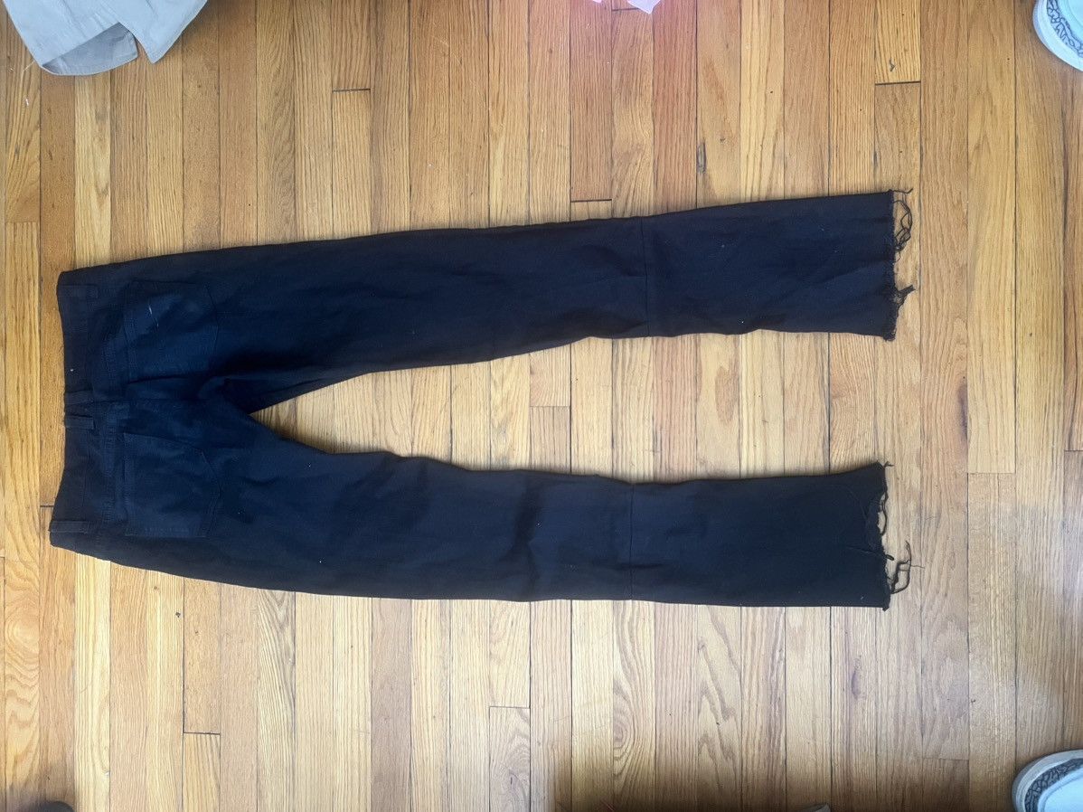 Designer Custom Triple Black Extended Denim Jeans Size US 32 / EU 48 - 4 Thumbnail