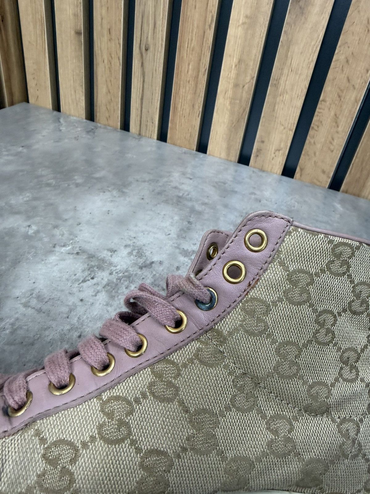 Gucci Gucci GG Monogram High Top Sneakers Pink Canvas Women Size US 8 / IT 38 - 14 Thumbnail