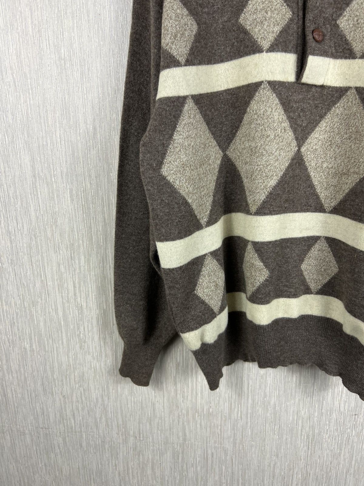 Gran Sasso Vintage Gran Sasso diamond patterned wool polo sweater retro Size US S / EU 44-46 / 1 - 7 Thumbnail