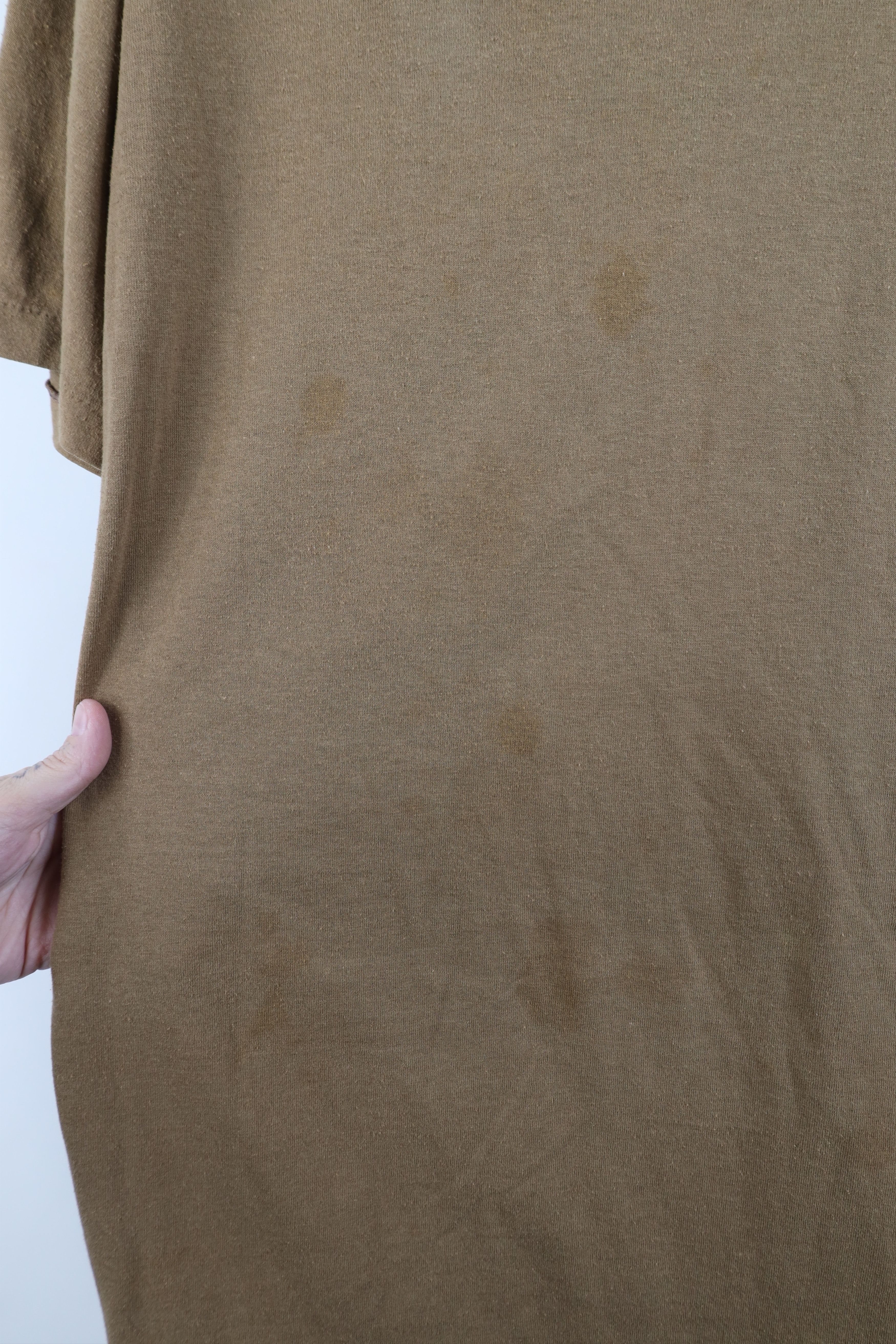 Vintage Vintage 70s Streetwear Blank Short Sleeve T-Shirt Brown USA Size US L / EU 52-54 / 3 - 7 Thumbnail