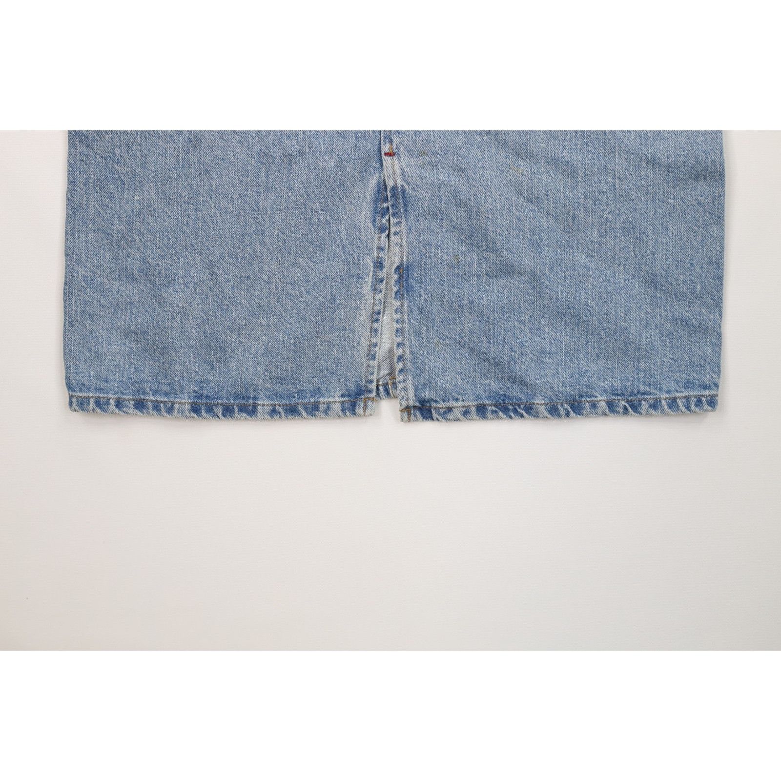 Ralph Lauren Vintage 90s Ralph Lauren Distressed Knee Length Denim Skirt Size 28" / US 6 / IT 42 - 4 Thumbnail