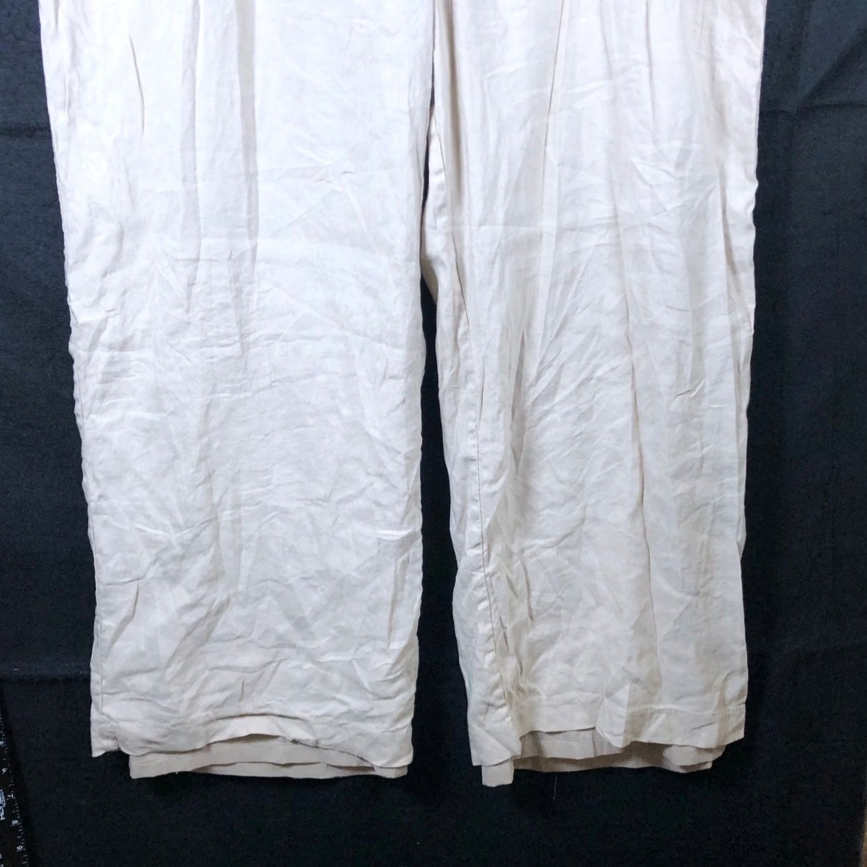 Calvin Klein Calvin Klein Women Pants Tan Pull On High Rise Lined Paperbag Linen Blend XL Size 40" / US 18 - 3 Thumbnail
