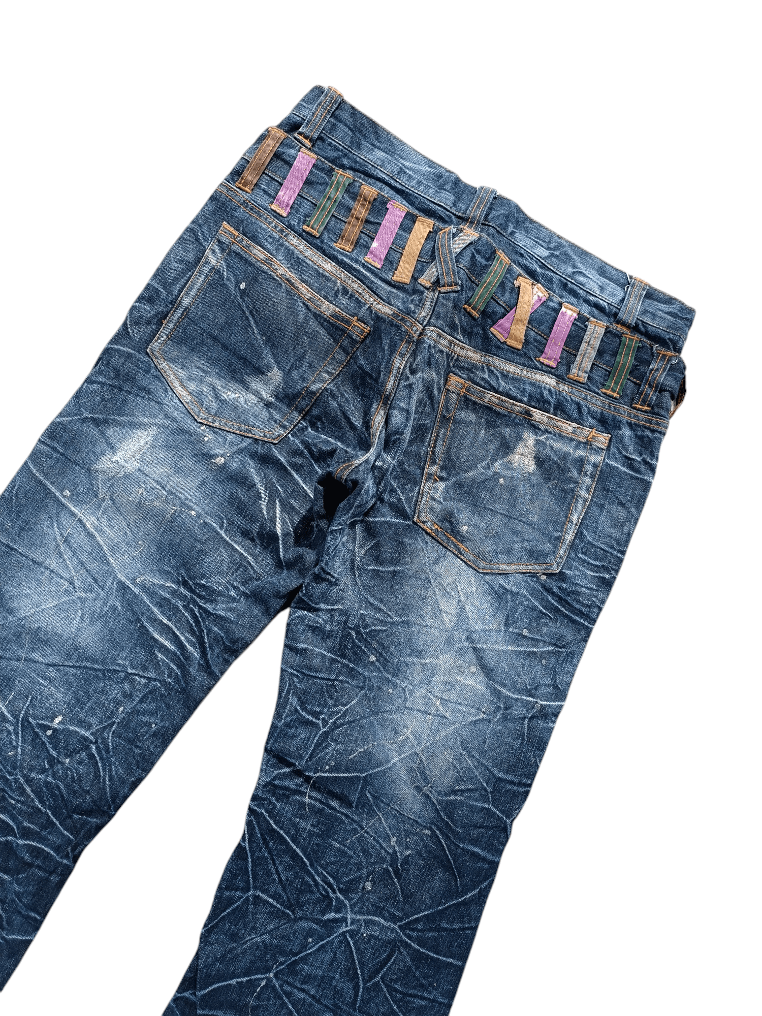 If Six Was Nine 💥VINTAGE NYLAUS JEANS DOUBLE WAIST DESIGN RARE Size US 32 / EU 48 - 3 Thumbnail