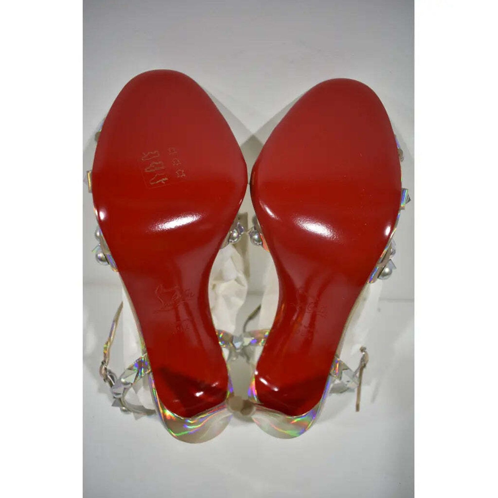 Christian Louboutin Goldora 100 Gold AB Spike Ankle Strap Sandal Heel Pump 36.5 Size US 6.5 / IT 36.5 - 11 Thumbnail