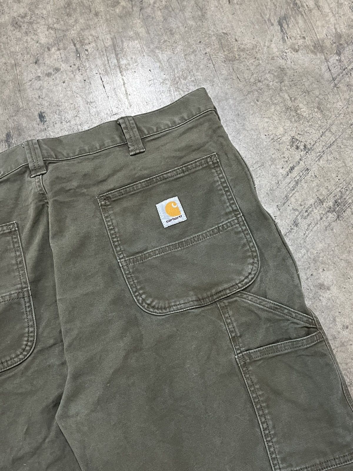 Carhartt × Vintage Carhartt earthtone green carpenter shorts streetwear hype Size US 36 / EU 52 - 5 Thumbnail