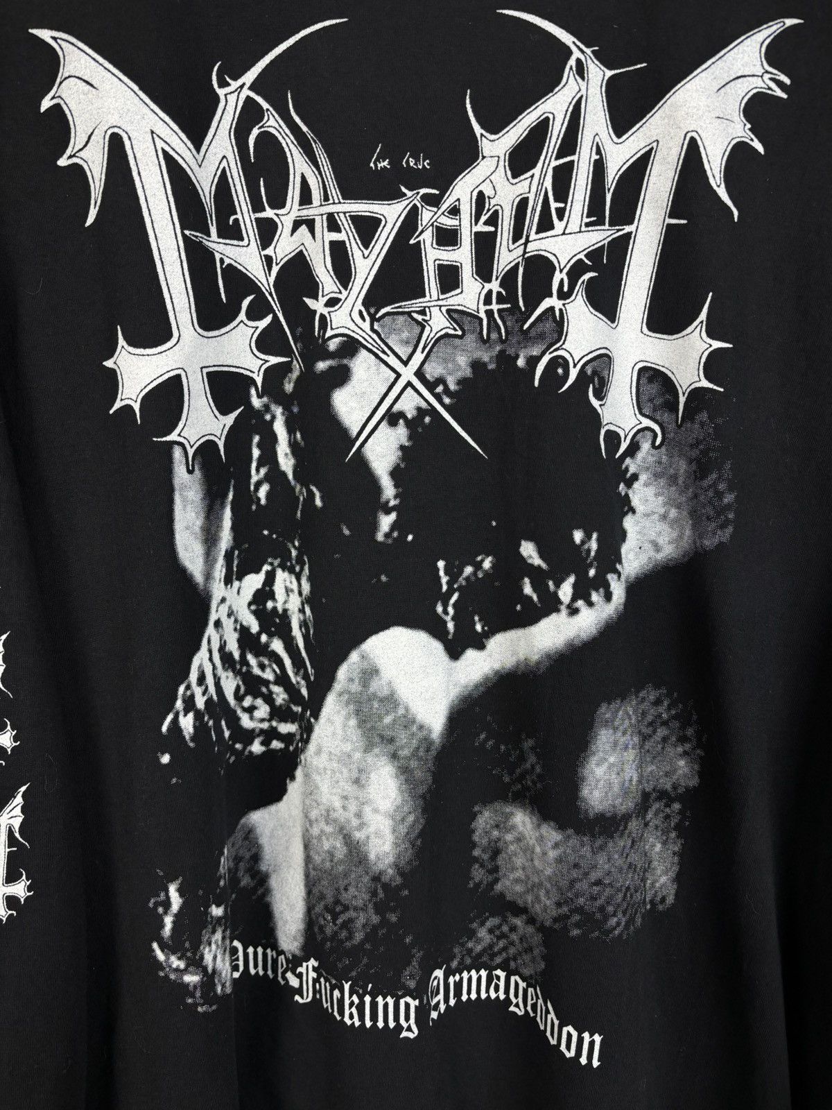 Band Tees Vintage Mayhem Pure Fucking Armageddon Metal Long Sleeve L Size US L / EU 52-54 / 3 - 2 Thumbnail