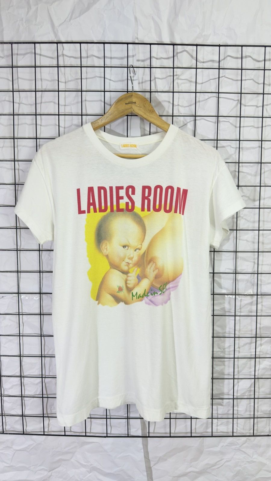 Vintage Vintage 90's ladies room made in sex tee shirt Size M / US 6-8 / IT 42-44 - 2 Thumbnail