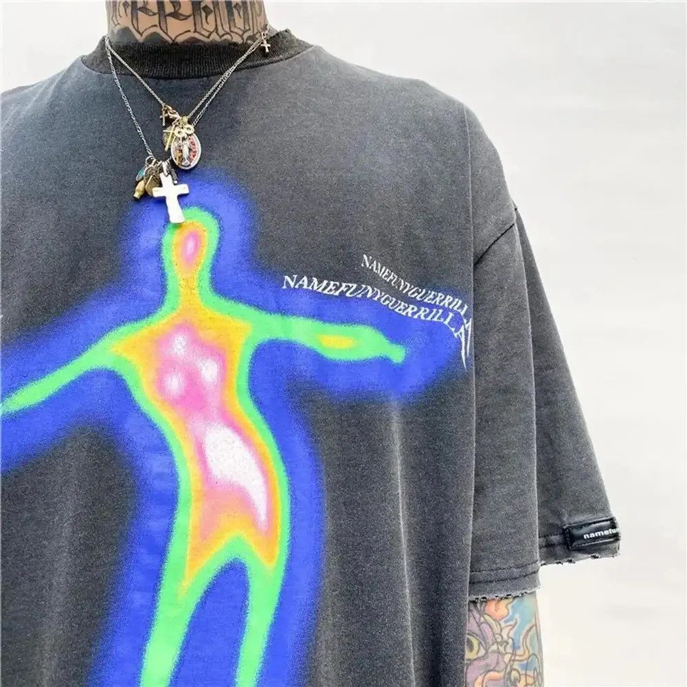 Other Sa Print Oversized Black Tee T-shirt Size US L / EU 52-54 / 3 - 3 Thumbnail