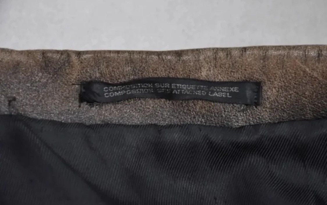 Yohji Yamamoto Yohji Yamamoto Pour Homme Distressed Leather Coat (Rare) Size US M / EU 48-50 / 2 - 11 Thumbnail