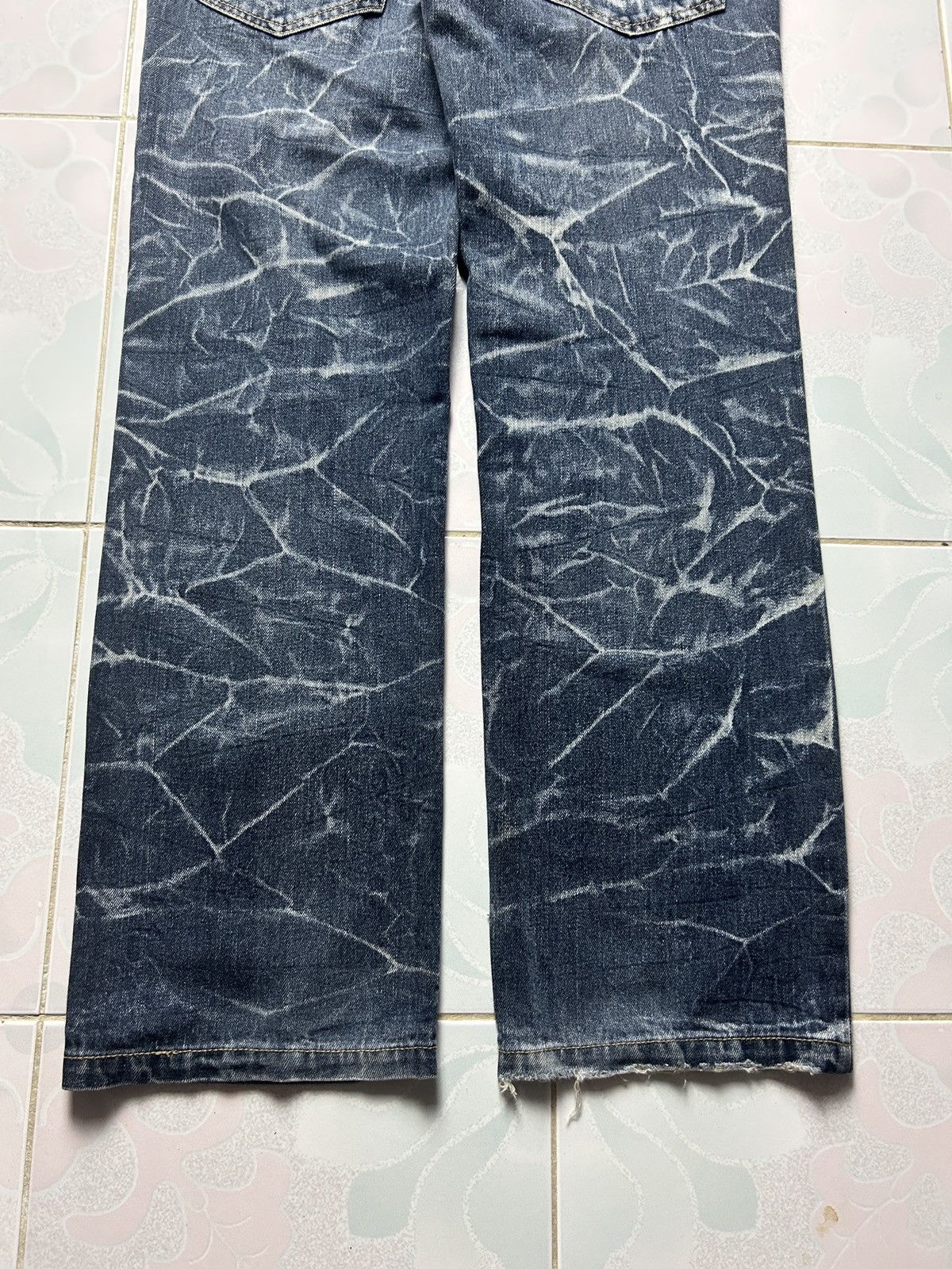 If Six Was Nine Vintage Nylaus Double Waist Sick Thunder Faded Punk Jeans Size US 32 / EU 48 - 2 Thumbnail