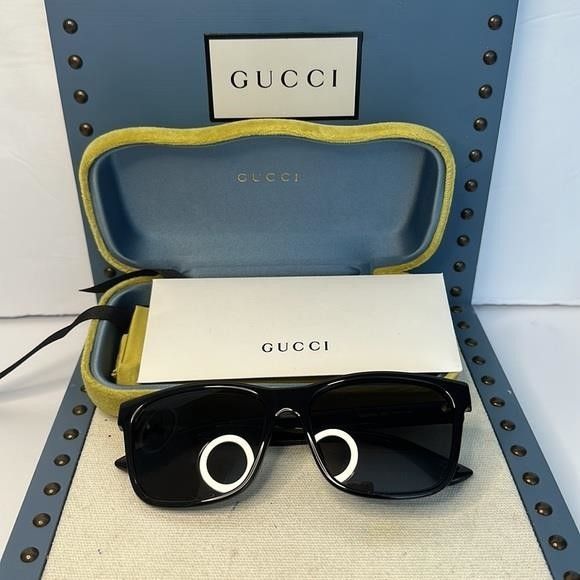 Gucci New - GUCCI Grey Rectangular Men's Sunglasses GG0746S 001 5 Size ONE SIZE - 2 Thumbnail