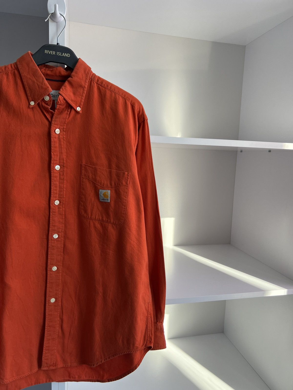 Carhartt × Vintage Vintage Carhartt Orange Denim Button up shirt Size US L / EU 52-54 / 3 - 4 Thumbnail