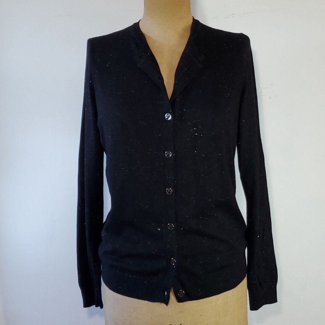 Nicole Miller Nicole Miller Size L Cardigan Sweater Metallic Glitter Black Size L / US 10 / IT 46 - 3 Thumbnail