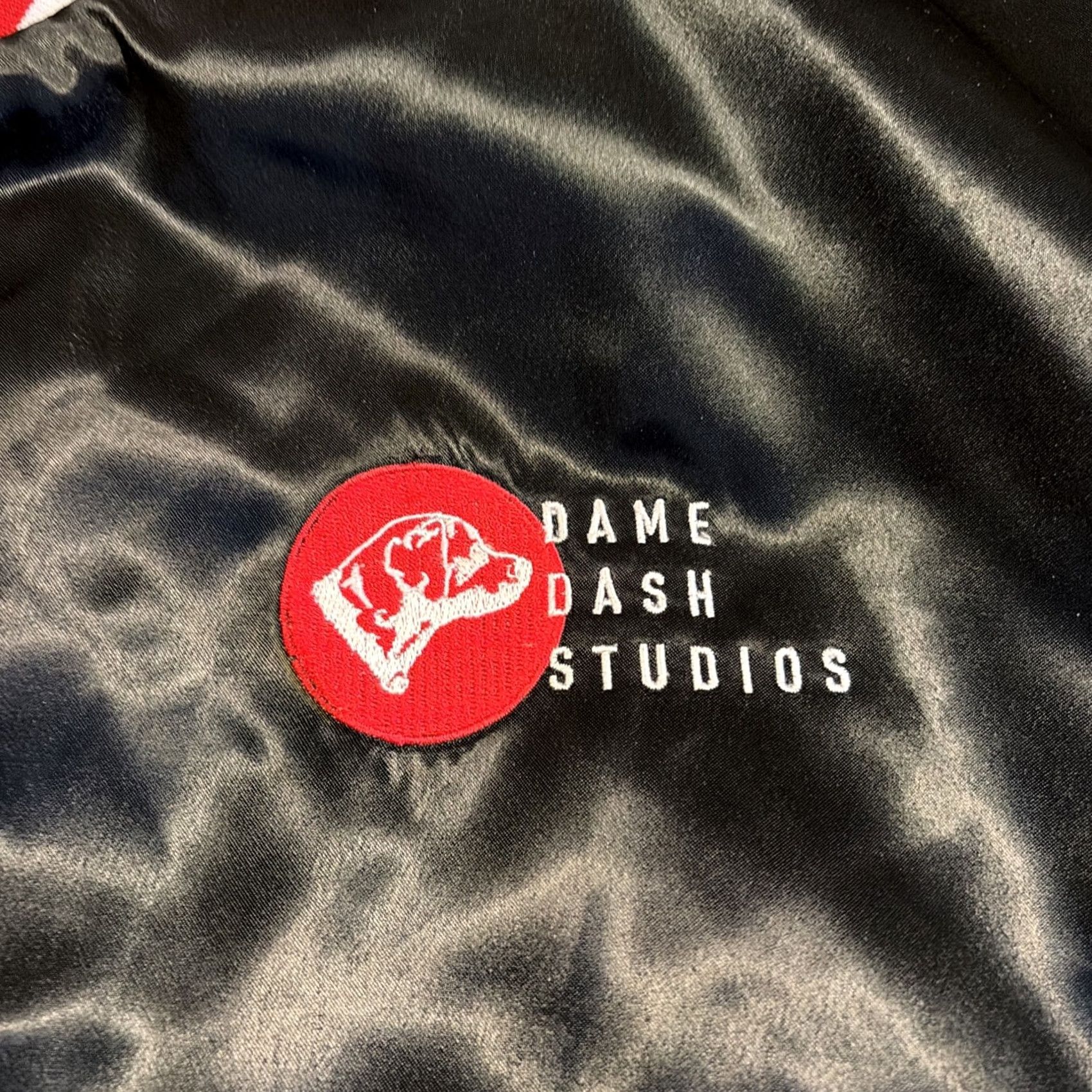 Vintage VINTAGE RARE POPPINGTON CLOTHING COMPANY DAMON / DAME DASH STUDIOS JACKET L Bomber Jacket Black Mens Size US L / EU 52-54 / 3 - 3 Thumbnail