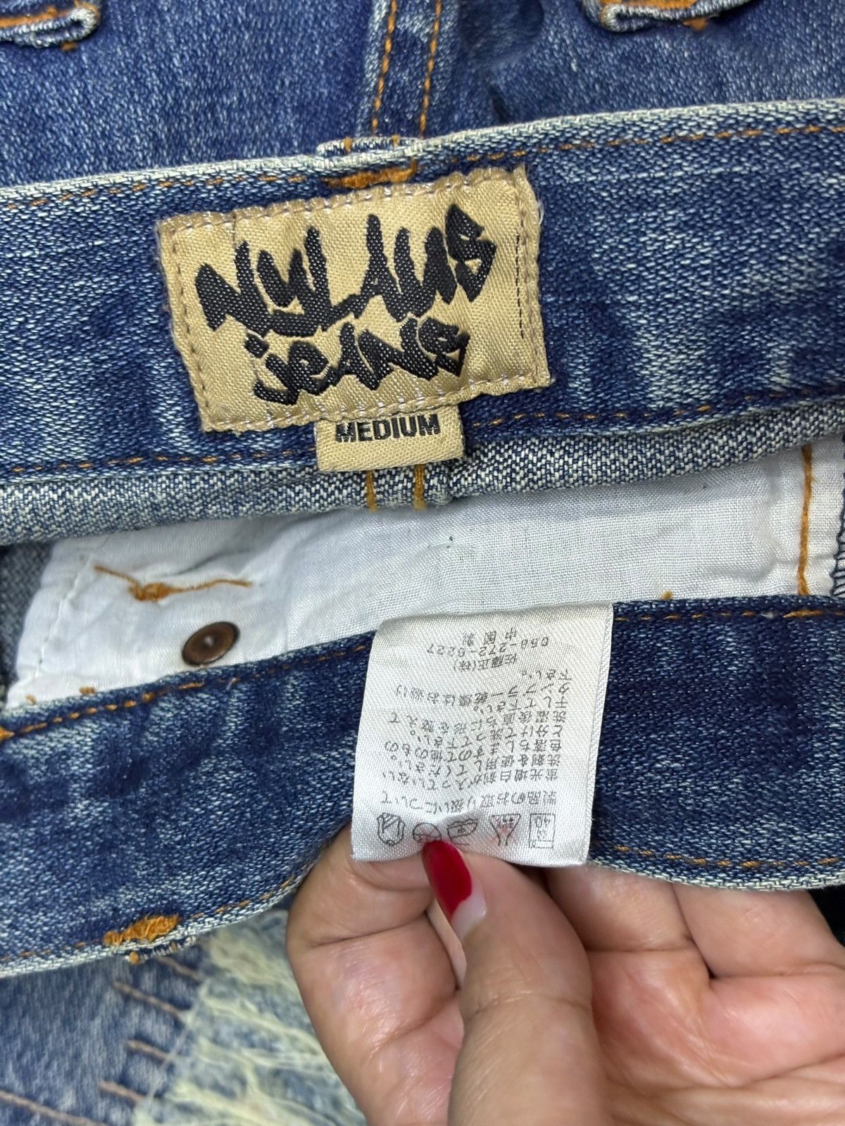 Japanese Brand Vintage Japanese Brand Faded Wash Patched Loose Jeans Size US 31 - 12 Thumbnail