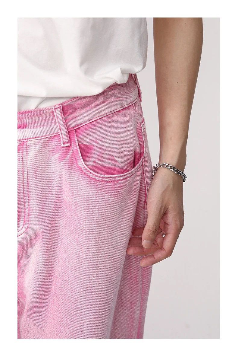 Japanese Brand × Vintage Casual Korean Pink Set Suit Solid Jeans + Jacket Coat Size 40R - 12 Thumbnail