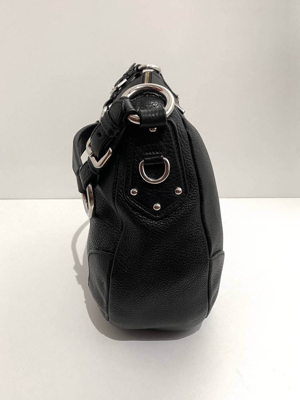 Prada Prada Logo Black Leather Vitello Daino Hobo Shoulder Bag Size ONE SIZE - 11 Thumbnail