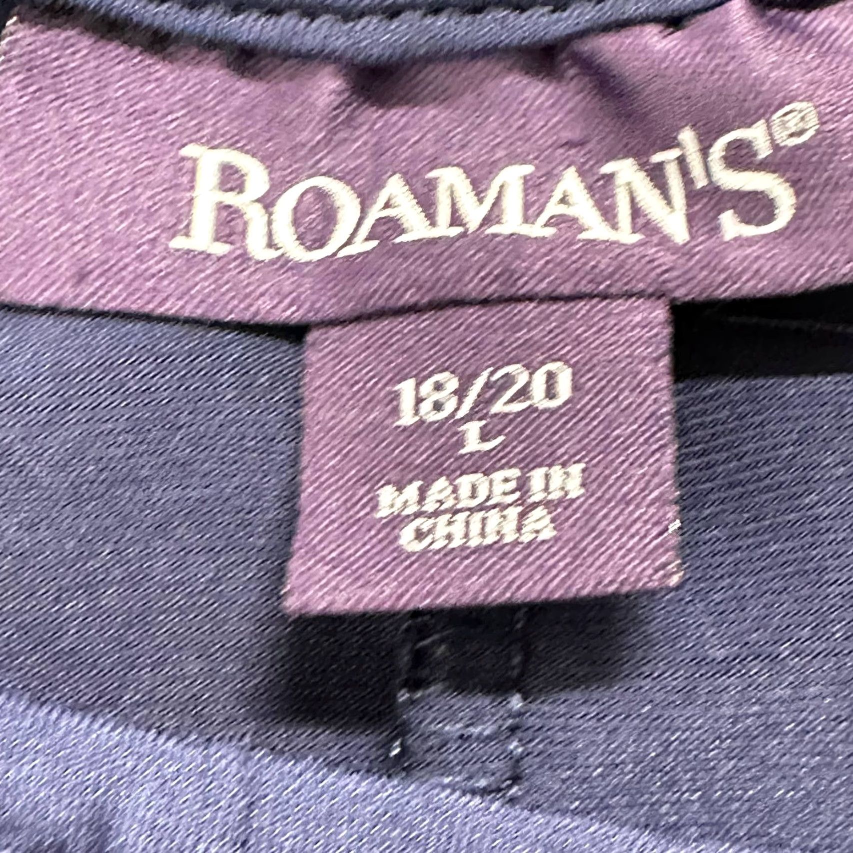 Vintage Roaman's Midi Dress Womens 18/20 Navy Blue Minimalist A Line Round Neck Plus Size L 18 Size XXL / US 16-18 / IT 52-54 - 5 Thumbnail