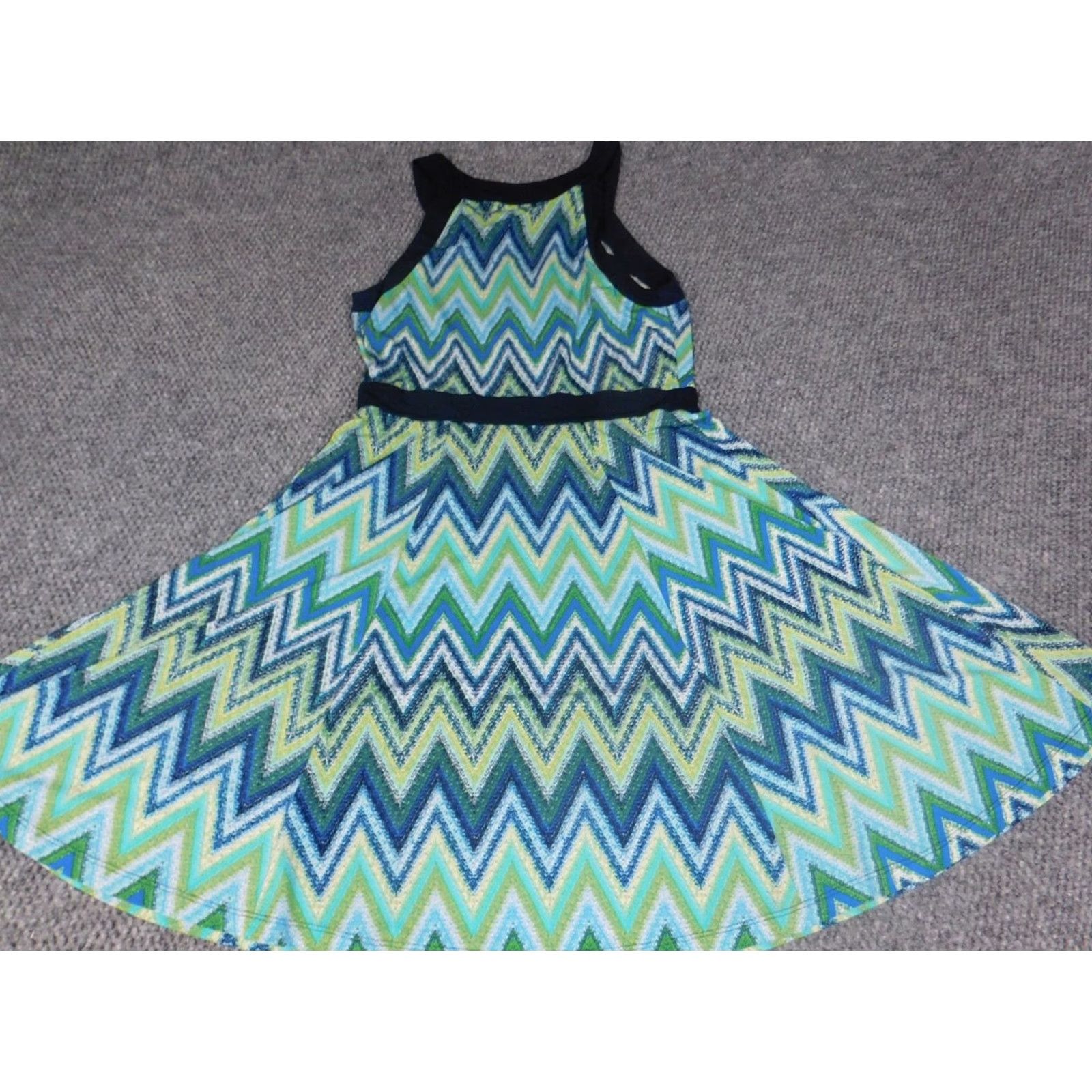Vintage En Focus Studio Womens Dress A-Line Knee Length Green 5 Sleeveless Round Neck Polyester Rayon Stretch Raglan Sleeve Casual Business Size S / US 4 / IT 40 - 6 Thumbnail