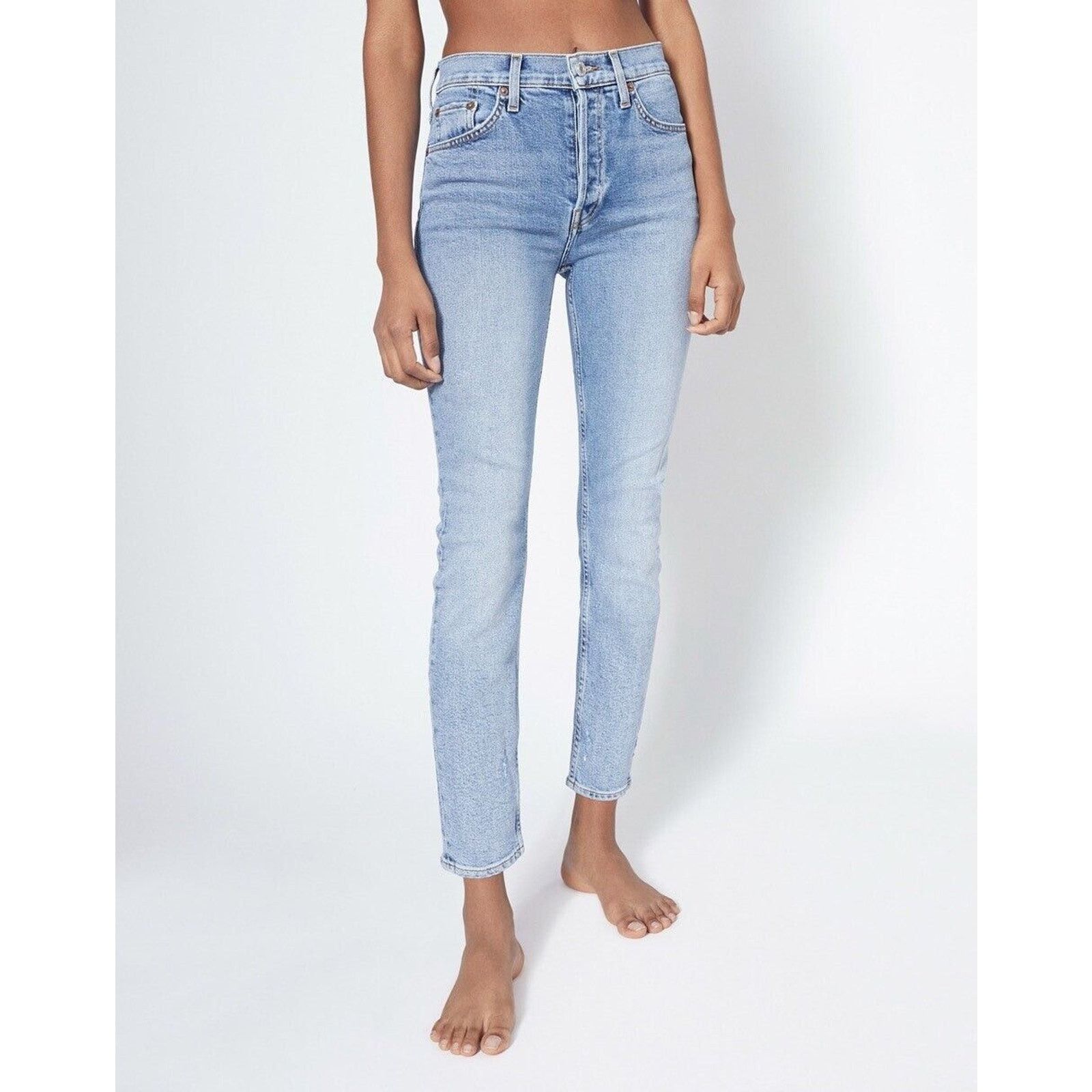 Re/Done Originals High Rise Ankle Crop Jeans 25