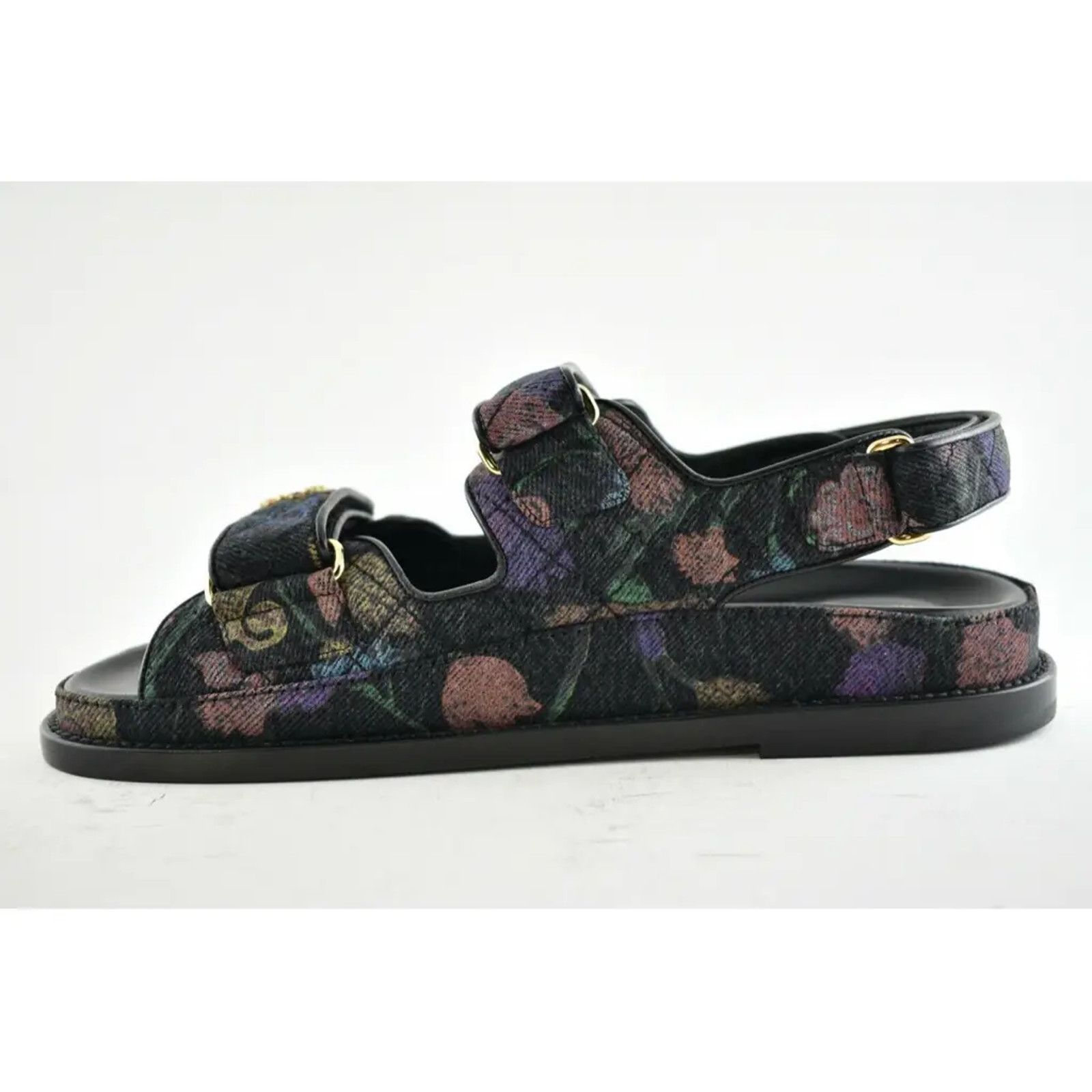 Chanel Chanel 21A Black Denim Graffiti CC Logo Mule Slide Strap Size US 6.5 / IT 36.5 - 9 Thumbnail